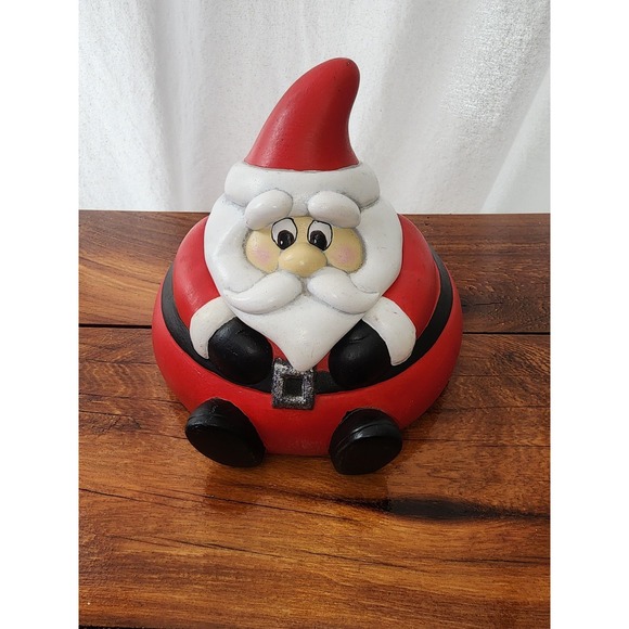 Other - Santa Roly Poly‎ Vintage Candy Dish Hand painted